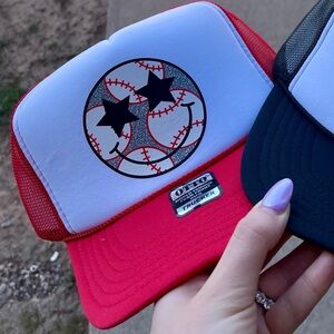 Boutique Item- Red Baseball Trucker Cap